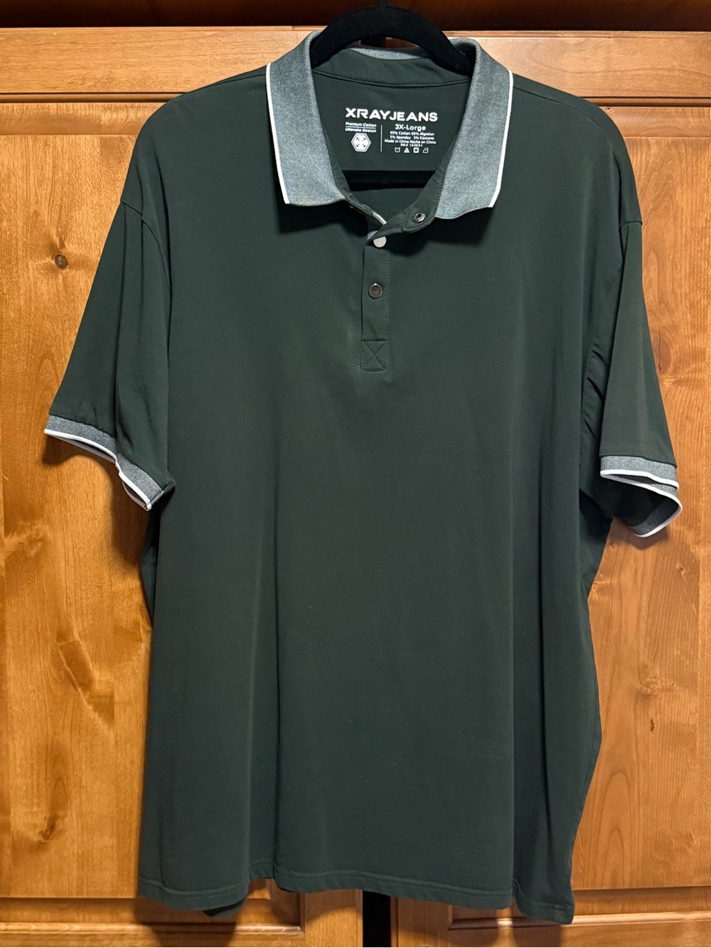 Men's Soft & Stretchy Dark Green Polo Shirt (3XL)